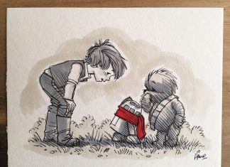 Charaktery hrdinů Star Wars vykreslené jako postavičky z Medvídka Pů